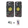 MARSİLYAN™- iPhone 13 Pro Max Kılıf Nova Doku Koleksiyonu - Siyah Joko 5D Cam + Mavi Rainbow Kamera Lens Koruma Cam