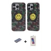 MARSİLYAN™- iPhone 13 Pro Max Kılıf Nova Doku Koleksiyonu - Siyah Joko 5D Cam + Mavi Renkli Kamera Lens Koruma Cam