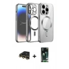 MARSİLYAN™- iPhone 13 Pro Max Kılıf Nova Işık Özel Seri - Şeffaf 360 Full Body Arka Koruyucu + Raze Metal Kamera Lens - GD