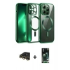 MARSİLYAN™- iPhone 13 Pro Max Kılıf Nova Işık Özel Seri - Şeffaf 360 Full Body Arka Koruyucu + Raze Metal Kamera Lens - GD
