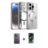 MARSİLYAN™- iPhone 13 Pro Max Kılıf Nova Işık Özel Seri - Şeffaf 360 Full Body Arka Koruyucu + Neon Fosforlu Kamera Lens - YL