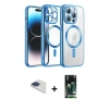 MARSİLYAN™- iPhone 13 Pro Max Kılıf Nova Işık Özel Seri - Şeffaf 360 Full Body Arka Koruyucu + Pers Alüminyum Kamera Lens - LT