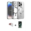 MARSİLYAN™- iPhone 13 Pro Max Kılıf Nova Işık Özel Seri - Şeffaf 360 Full Body Arka Koruyucu + Pers Alüminyum Kamera Lens - KI