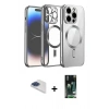 MARSİLYAN™- iPhone 13 Pro Max Kılıf Nova Işık Özel Seri - Şeffaf 360 Full Body Arka Koruyucu + Pers Alüminyum Kamera Lens - LT