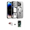 MARSİLYAN™- iPhone 13 Pro Max Kılıf Nova Işık Özel Seri - Şeffaf 360 Full Body Arka Koruyucu + Pers Alüminyum Kamera Lens - KI