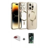 MARSİLYAN™- iPhone 13 Pro Max Kılıf Nova Işık Özel Seri - Şeffaf 360 Full Body Arka Koruyucu + Pers Alüminyum Kamera Lens - KI
