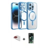 MARSİLYAN™- iPhone 13 Pro Max Kılıf Nova Işık Özel Seri - Şeffaf 360 Full Body Arka Koruyucu + Pers Alüminyum Kamera Lens - KI