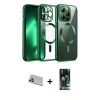 MARSİLYAN™- iPhone 13 Pro Max Kılıf Nova Işık Özel Seri - Şeffaf 360 Full Body Arka Koruyucu + Rainbow Kamera Lens Koruma Cam - REGD