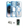 MARSİLYAN™- iPhone 13 Pro Max Kılıf Nova Işık Özel Seri - Şeffaf 360 Full Body Arka Koruyucu + Rainbow Kamera Lens Koruma Cam - REGD
