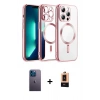 MARSİLYAN™- iPhone 13 Pro Max Kılıf Nova Işık Özel Seri - Şeffaf Maxco Cam Ekran Koruyucu + Neon Fosforlu Kamera Lens - MI