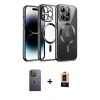 MARSİLYAN™- iPhone 13 Pro Max Kılıf Nova Işık Özel Seri - Şeffaf Maxco Cam Ekran Koruyucu + Neon Fosforlu Kamera Lens - YL