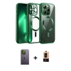 MARSİLYAN™- iPhone 13 Pro Max Kılıf Nova Işık Özel Seri - Şeffaf Maxco Cam Ekran Koruyucu + Neon Fosforlu Kamera Lens - YL