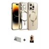 MARSİLYAN™- iPhone 13 Pro Max Kılıf Nova Işık Özel Seri - Şeffaf Maxco Cam Ekran Koruyucu + Rainbow Kamera Lens Koruma Cam - BZ