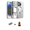 MARSİLYAN™- iPhone 13 Pro Max Kılıf Nova Işık Özel Seri - Şeffaf Maxco Cam Ekran Koruyucu + Renkli Kamera Lens Koruma Cam - SI