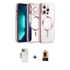 MARSİLYAN™- iPhone 13 Pro Max Kılıf Nova Işık Özel Seri - Şeffaf Maxco Cam Ekran Koruyucu + Shine Kamera Lens - GD