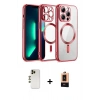 MARSİLYAN™- iPhone 13 Pro Max Kılıf Nova Işık Özel Seri - Şeffaf Maxco Cam Ekran Koruyucu + Shine Kamera Lens - GD