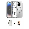 MARSİLYAN™- iPhone 13 Pro Max Kılıf Nova Işık Özel Seri - Şeffaf Maxco Cam Ekran Koruyucu + Shine Kamera Lens - GD