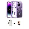 MARSİLYAN™- iPhone 13 Pro Max Kılıf Nova Işık Özel Seri - Şeffaf Maxco Cam Ekran Koruyucu + Shine Kamera Lens - GD