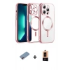 MARSİLYAN™- iPhone 13 Pro Max Kılıf Nova Işık Özel Seri - Şeffaf Maxco Cam Ekran Koruyucu + Shine Kamera Lens Koruma Cam - PE