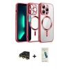 MARSİLYAN™- iPhone 13 Pro Max Kılıf Nova Işık Özel Seri - Şeffaf Pasifik Cam Ekran Koruyucu + Raze Metal Kamera Lens - GD