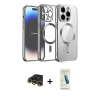 MARSİLYAN™- iPhone 13 Pro Max Kılıf Nova Işık Özel Seri - Şeffaf Pasifik Cam Ekran Koruyucu + Raze Metal Kamera Lens - GD