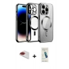 MARSİLYAN™- iPhone 13 Pro Max Kılıf Nova Işık Özel Seri - Şeffaf Pasifik Cam Ekran Koruyucu + Pers Alüminyum Kamera Lens - KI