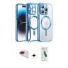 MARSİLYAN™- iPhone 13 Pro Max Kılıf Nova Işık Özel Seri - Şeffaf Pasifik Cam Ekran Koruyucu + Pers Alüminyum Kamera Lens - KI