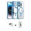 MARSİLYAN™- iPhone 13 Pro Max Kılıf Nova Işık Özel Seri - Şeffaf Pasifik Cam Ekran Koruyucu + Pers Alüminyum Kamera Lens - GI