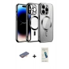 MARSİLYAN™- iPhone 13 Pro Max Kılıf Nova Işık Özel Seri - Şeffaf Pasifik Cam Ekran Koruyucu + Renkli Kamera Lens Koruma Cam - TU