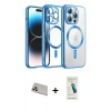 MARSİLYAN™- iPhone 13 Pro Max Kılıf Nova Işık Özel Seri - Şeffaf Pasifik Cam Ekran Koruyucu + Rainbow Kamera Lens Koruma Cam - REGD