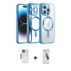 MARSİLYAN™- iPhone 13 Pro Max Kılıf Nova Işık Özel Seri - Şeffaf Pasifik Cam Ekran Koruyucu + Shine Kamera Lens - GD
