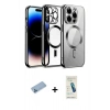 MARSİLYAN™- iPhone 13 Pro Max Kılıf Nova Işık Özel Seri - Şeffaf Pasifik Cam Ekran Koruyucu + Shine Kamera Lens Koruma Cam - MI