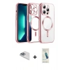 MARSİLYAN™- iPhone 13 Pro Max Kılıf Nova Işık Özel Seri - Şeffaf Pasifik Cam Ekran Koruyucu + Pers Alüminyum Kamera Lens - SABE