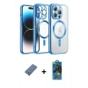 MARSİLYAN™- iPhone 13 Pro Max Kılıf Nova Işık Özel Seri - Siyah 18D Cam Ekran Koruyucu + Metal Kamera Lens Koruma Cam - AKYL