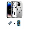 MARSİLYAN™- iPhone 13 Pro Max Kılıf Nova Işık Özel Seri - Siyah 18D Cam Ekran Koruyucu + Metal Kamera Lens Koruma Cam - MR