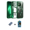 MARSİLYAN™- iPhone 13 Pro Max Kılıf Nova Işık Özel Seri - Siyah 18D Cam Ekran Koruyucu + Metal Kamera Lens Koruma Cam - AKYL