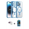 MARSİLYAN™- iPhone 13 Pro Max Kılıf Nova Işık Özel Seri - Siyah 18D Cam Ekran Koruyucu + Pers Alüminyum Kamera Lens - GI