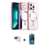 MARSİLYAN™- iPhone 13 Pro Max Kılıf Nova Işık Özel Seri - Siyah 18D Cam Ekran Koruyucu + Pers Alüminyum Kamera Lens - LT