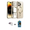 MARSİLYAN™- iPhone 13 Pro Max Kılıf Nova Işık Özel Seri - Siyah 18D Cam Ekran Koruyucu + Pers Alüminyum Kamera Lens - GI