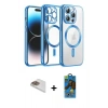 MARSİLYAN™- iPhone 13 Pro Max Kılıf Nova Işık Özel Seri - Siyah 18D Cam Ekran Koruyucu + Pers Alüminyum Kamera Lens - GD