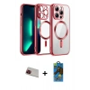 MARSİLYAN™- iPhone 13 Pro Max Kılıf Nova Işık Özel Seri - Siyah 18D Cam Ekran Koruyucu + Rainbow Kamera Lens Koruma Cam - KI