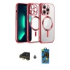MARSİLYAN™- iPhone 13 Pro Max Kılıf Nova Işık Özel Seri - Siyah 18D Cam Ekran Koruyucu + Raze Metal Kamera Lens - GD
