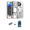 MARSİLYAN™- iPhone 13 Pro Max Kılıf Nova Işık Özel Seri - Siyah 18D Cam Ekran Koruyucu + Renkli Kamera Lens Koruma Cam - SI