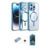 MARSİLYAN™- iPhone 13 Pro Max Kılıf Nova Işık Özel Seri - Siyah 18D Cam Ekran Koruyucu + Shine Kamera Lens Koruma Cam - MI