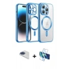 MARSİLYAN™- iPhone 13 Pro Max Kılıf Nova Işık Özel Seri - Siyah 3D Antistatik Cam Ekran Koruyucu + Pers Alüminyum Kamera Lens - LT