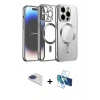 MARSİLYAN™- iPhone 13 Pro Max Kılıf Nova Işık Özel Seri - Siyah 3D Antistatik Cam Ekran Koruyucu + Pers Alüminyum Kamera Lens - LT