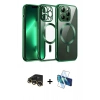 MARSİLYAN™- iPhone 13 Pro Max Kılıf Nova Işık Özel Seri - Siyah 3D Antistatik Cam Ekran Koruyucu + Raze Metal Kamera Lens - GD