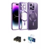 MARSİLYAN™- iPhone 13 Pro Max Kılıf Nova Işık Özel Seri - Siyah 3D Antistatik Cam Ekran Koruyucu + Raze Metal Kamera Lens - GD
