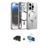 MARSİLYAN™- iPhone 13 Pro Max Kılıf Nova Işık Özel Seri - Siyah 3D Antistatik Cam Ekran Koruyucu + Raze Metal Kamera Lens - GD