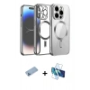 MARSİLYAN™- iPhone 13 Pro Max Kılıf Nova Işık Özel Seri - Siyah 3D Antistatik Cam Ekran Koruyucu + Shine Kamera Lens Koruma Cam - MI